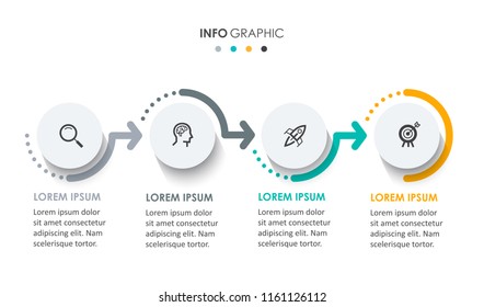 Vector Infographic label design with icons and 4 options or steps. Infographics for business concept. Can be used for presentations banner, workflow layout, process diagram, flow chart, info graph