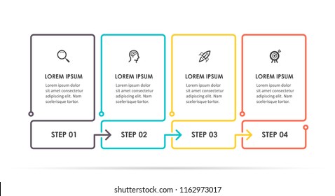 Vector Infographic label design with icons and 4 options or steps. Infographics for business concept. Can be used for presentations banner, workflow layout, process diagram, flow chart, info graph