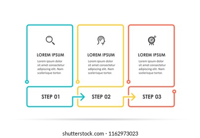 Vector Infographic label design with icons and 3 options or steps. Infographics for business concept. Can be used for presentations banner, workflow layout, process diagram, flow chart, info graph