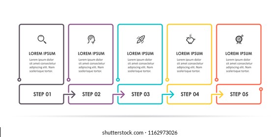 Vector Infographic label design with icons and 5 options or steps. Infographics for business concept. Can be used for presentations banner, workflow layout, process diagram, flow chart, info graph