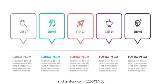 Vector Infographic label design with icons and 5 options or steps. Infographics for business concept. Can be used for presentations banner, workflow layout, process diagram, flow chart, info graph