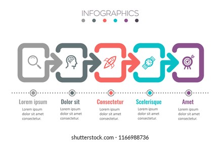 Vector Infographic label design with icons and 5 options or steps. Infographics for business concept. Can be used for presentations banner, workflow layout, process diagram, flow chart, info graph