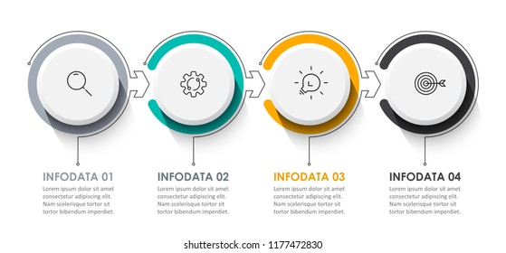 Vector Infographic label design with icons and 4 options or steps. Infographics for business concept. Can be used for presentations banner, workflow layout, process diagram, flow chart, info graph