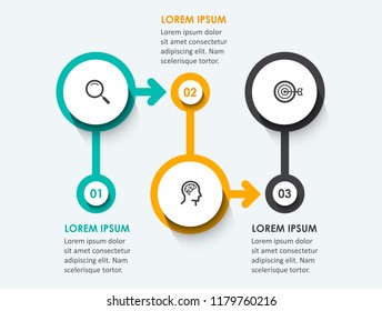 Vector Infographic label design with icons and 3 options or steps. Infographics for business concept. Can be used for presentations banner, workflow layout, process diagram, flow chart, info graph