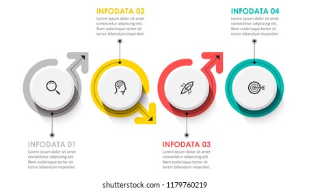 Vector Infographic label design with icons and 4 options or steps. Infographics for business concept. Can be used for presentations banner, workflow layout, process diagram, flow chart, info graph