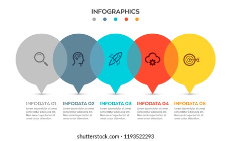 Vector Infographic label design with icons and 5 options or steps. Infographics for business concept. Can be used for presentations banner, workflow layout, process diagram, flow chart, info graph