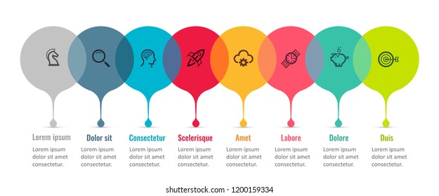 Vector Infographic label design with icons and 8 options or steps. Infographics for business concept. Can be used for presentations banner, workflow layout, process diagram, flow chart, info graph