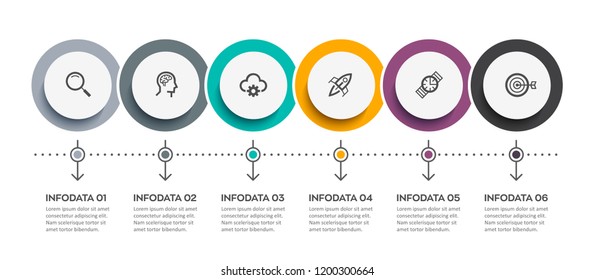 Vector Infographic label design with icons and 6 options or steps. Infographics for business concept. Can be used for presentations banner, workflow layout, process diagram, flow chart, info graph