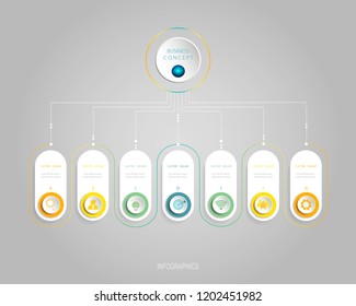 Vector Infographic label design with icons and 7 options or steps. Infographics for business concept that for presentations banner, workflow layout, process diagram, flow chart, info graph.