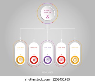 Vector Infographic label design with icons and 5 options or steps. Infographics for business concept that for presentations banner, workflow layout, process diagram, flow chart, info graph