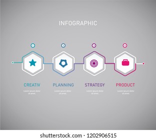Vector Infographic label design with icons and 4 options or steps. Infographics for business concept. Can be used for presentations banner, workflow layout, process diagram, flow chart, info graph