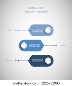 Vector Infographic label design with icons and 3 options or steps. Infographics for business concept that for presentations banner, workflow layout, process diagram, flow chart, info graph