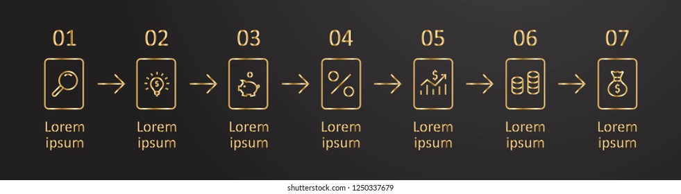 Vector Infographic label design with icons and 7 options or steps. Infographics for business concept. Can be used for presentations banner, workflow layout, process diagram, flow chart, info graph