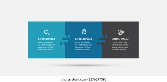 Vector Infographic label design with icons and 3 options or steps. Infographics for business concept. Can be used for presentations banner, workflow layout, process diagram, flow chart, info graph