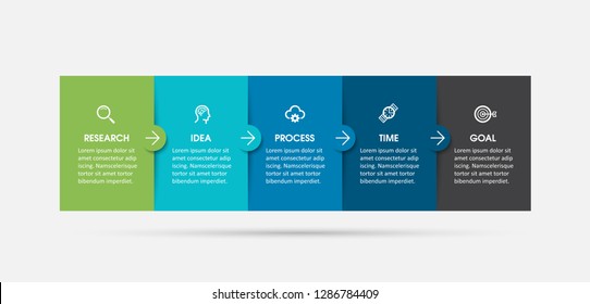 Vector Infographic label design with icons and 5 options or steps. Infographics for business concept. Can be used for presentations banner, workflow layout, process diagram, flow chart, info graph