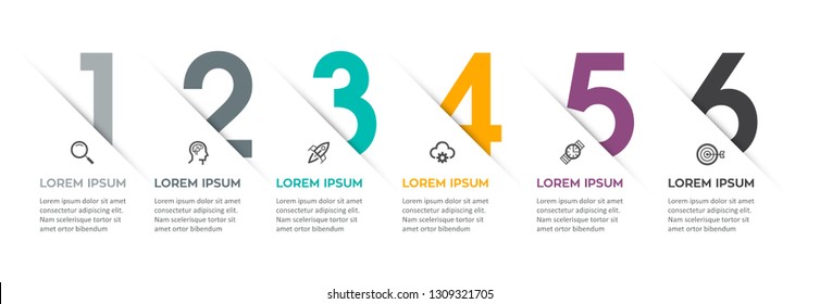 Vector Infographic label design with icons and 6 options or steps. Infographics for business concept. Can be used for presentations banner, workflow layout, process diagram, flow chart, info graph