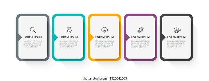 Vector Infographic label design with icons and 5 options or steps. Infographics for business concept. Can be used for presentations banner, workflow layout, process diagram, flow chart, info graph
