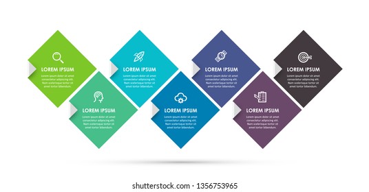 Vector Infographic label design with icons and 7 options or steps. Infographics for business concept. Can be used for presentations banner, workflow layout, process diagram, flow chart, info graph