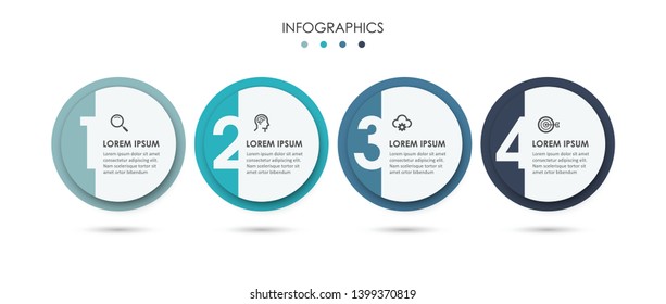 Vector Infographic label design with icons and 4 options or steps. Infographics for business concept. Can be used for presentations banner, workflow layout, process diagram, flow chart, info graph