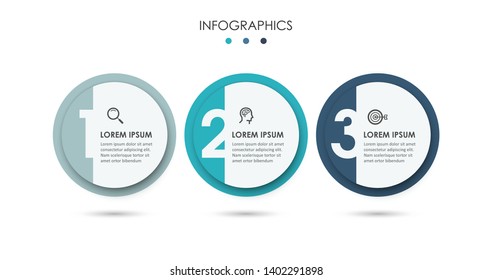 Vector Infographic label design with icons and 3 options or steps. Infographics for business concept. Can be used for presentations banner, workflow layout, process diagram, flow chart, info graph