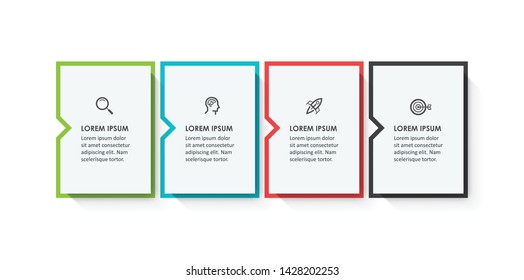 Vector Infographic label design with icons and 4 options or steps. Infographics for business concept. Can be used for presentations banner, workflow layout, process diagram, flow chart, info graph