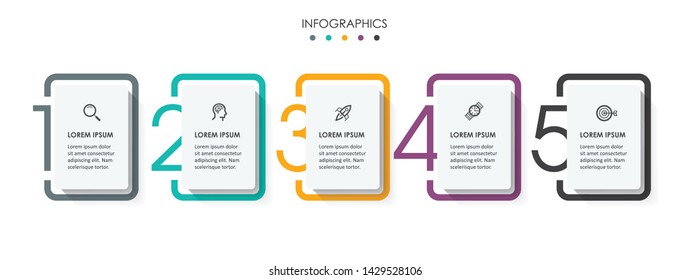 Vector Infographic label design with icons and 5 options or steps. Infographics for business concept. Can be used for presentations banner, workflow layout, process diagram, flow chart, info graph