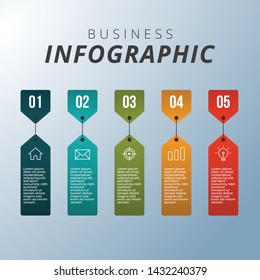 Vector Infographic label design with icons and 5 options or steps. vector eps10 illustration. Can be used for presentations banner, workflow layout, process diagram, flow chart, info graph. 