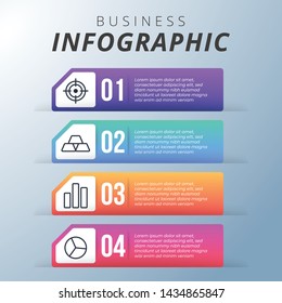 Vector Infographic label design with icons and 4 options or steps. vector eps10 illustration. Can be used for presentations banner, workflow layout, process diagram, flow chart, info graph.