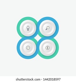 Vector Infographic label design with icons and 4 options or steps. Infographics for business concept. Can be used for presentations banner, workflow layout, process diagram, flow chart, EPS10