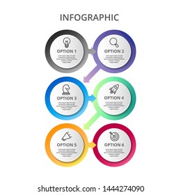 Vector Infographic label design with icons with options or steps. Infographics for business concept. Can be used for presentations banner, workflow layout, process diagram, flow chart and how it work