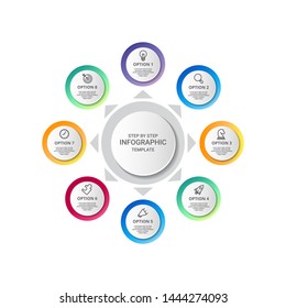 Vector Infographic label design with icons with options or steps. Infographics for business concept. Can be used for presentations banner, workflow layout, process diagram, flow chart and how it work
