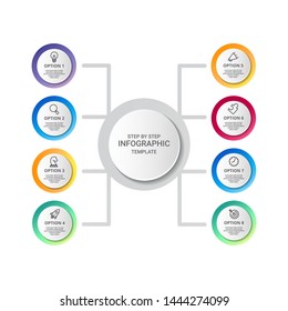 Vector Infographic label design with icons with options or steps. Infographics for business concept. Can be used for presentations banner, workflow layout, process diagram, flow chart and how it work