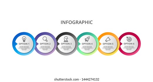 Vector Infographic label design with icons with options or steps. Infographics for business concept. Can be used for presentations banner, workflow layout, process diagram, flow chart and how it work