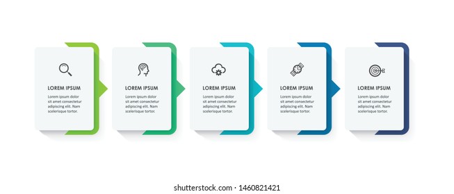 Vector Infographic label design with icons and 5 options or steps. Infographics for business concept. Can be used for presentations banner, workflow layout, process diagram, flow chart, info graph