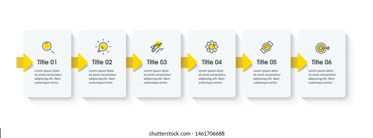 Vector Infographic label design with icons and 6 options or steps. Infographics for business concept. Can be used for presentations banner, workflow layout, process diagram, flow chart, info graph