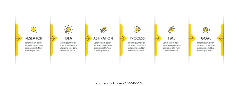 Vector Infographic label design with icons and 6 options or steps. Infographics for business concept. Can be used for presentations banner, workflow layout, process diagram, flow chart, info graph