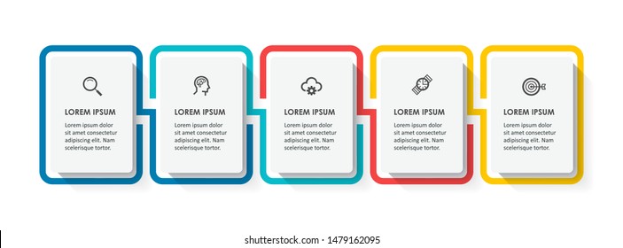 Vector Infographic label design with icons and 5 options or steps. Infographics for business concept. Can be used for presentations banner, workflow layout, process diagram, flow chart, info graph