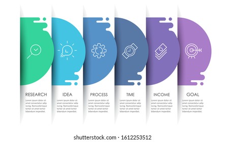 Vector Infographic label design with icons and 6 options or steps. Infographics for business concept.