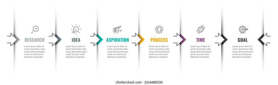 Vector Infographic label design with icons and 6 options or steps. Infographics for business concept. Can be used for presentations banner, workflow layout, process diagram, flow chart, info graph