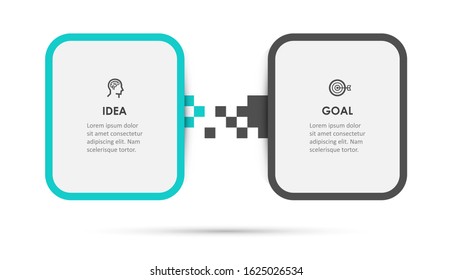 Vector Infographic label design with icons and 2 options or steps. Infographics for business concept. Can be used for presentations banner, workflow layout, process diagram, flow chart, info graph