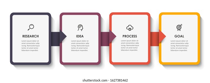 Vector Infographic label design with icons and 4 options or steps. Infographics for business concept. Can be used for presentations banner, workflow layout, process diagram, flow chart, info graph