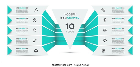 Vector Infographic label design with icons and 10 options or steps. Infographics for business concept. Can be used for presentations banner, workflow layout, process diagram, flow chart, info graph