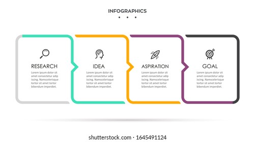 Vector Infographic label design with icons and 4 options or steps. Infographics for business concept. Can be used for presentations banner, workflow layout, process diagram, flow chart, inf