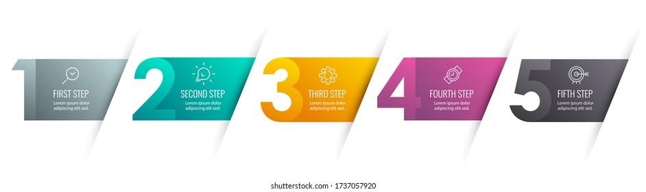 Vector Infographic label design with icons and 5 options or steps. Infographics for business concept. Can be used for presentations banner, workflow layout, process diagram, flow chart, info graph