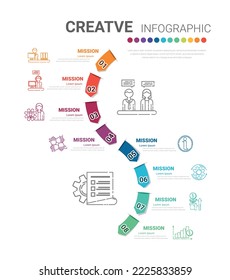 Vector Infographic label design with icons and 8 options or steps. Infographics for business concept. Can be used for presentations banner, workflow layout, process diagram, flow chart, info graph