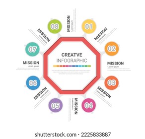 Vector Infographic label design with icons and 8 options or steps. Infographics for business concept. Can be used for presentations banner, workflow layout, process diagram, flow chart, info graph