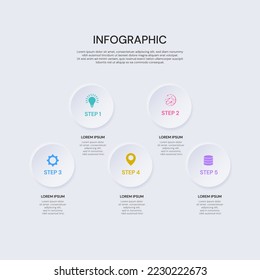Vector infographic label design with icons. Business concept flowchart, diagram.