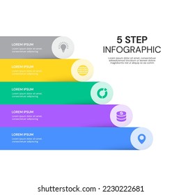 Diseño de etiquetas de infografía vectorial con iconos. Diagrama de flujo de concepto de negocio, diagrama.