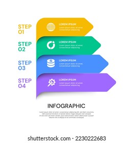 Vector infographic label design with icons. Business concept flowchart, diagram.