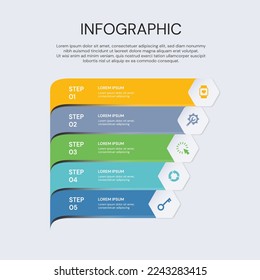 Vector infographic label design with icons. Business concept flowchart, diagram.